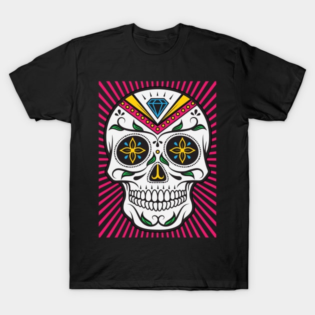 High Rolling Sugar Skull T-Shirt by machmigo